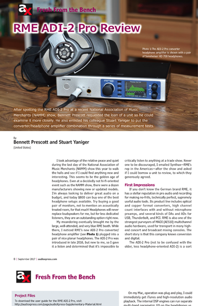 RME ADI-2 Pro - Review By AudioXpress
